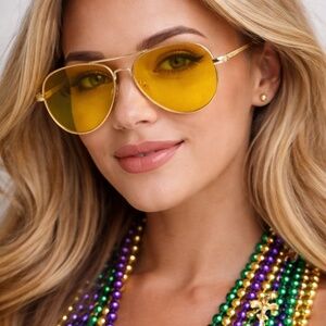 Purple w/Gold Aviator Sunglasses